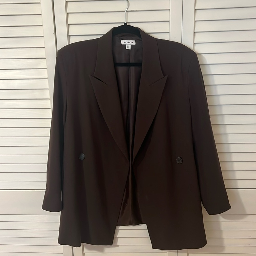 Topshop Brown oversized blazer